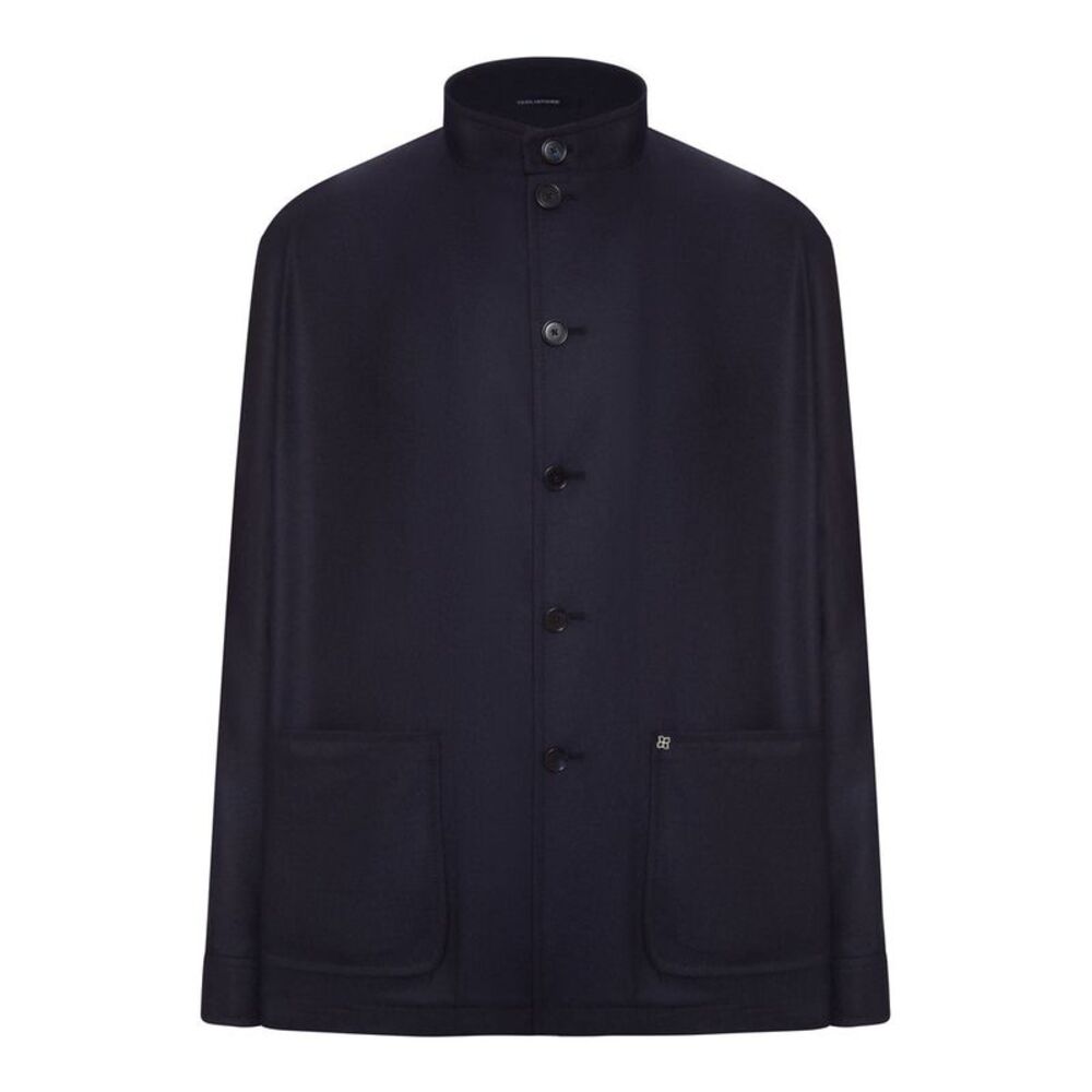 Tagliatore Men Wool Blouson With Mandarin Collar